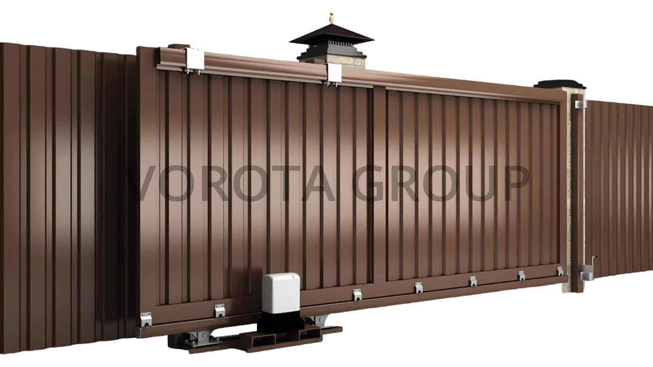 Автоматические откатные ворота Doorhan из сэндвич-панелей 2500x2000